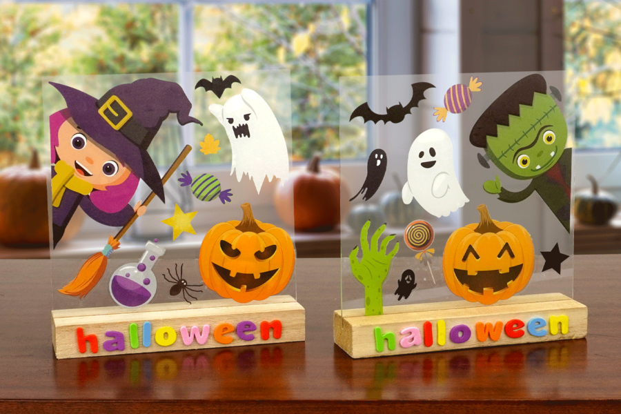 Scène d'Halloween avec stickers