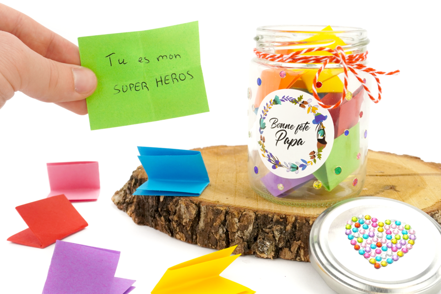 Bocal à messages d'amour pour la fête des pères