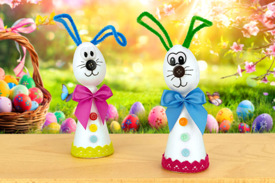 Lapin de Pâques en polystyrène
