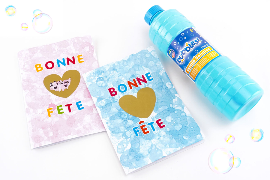 Carte "Bonne Fête"- Peinture aux bulles