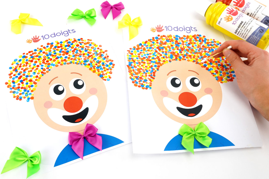 Peinture au coton-tige - clown