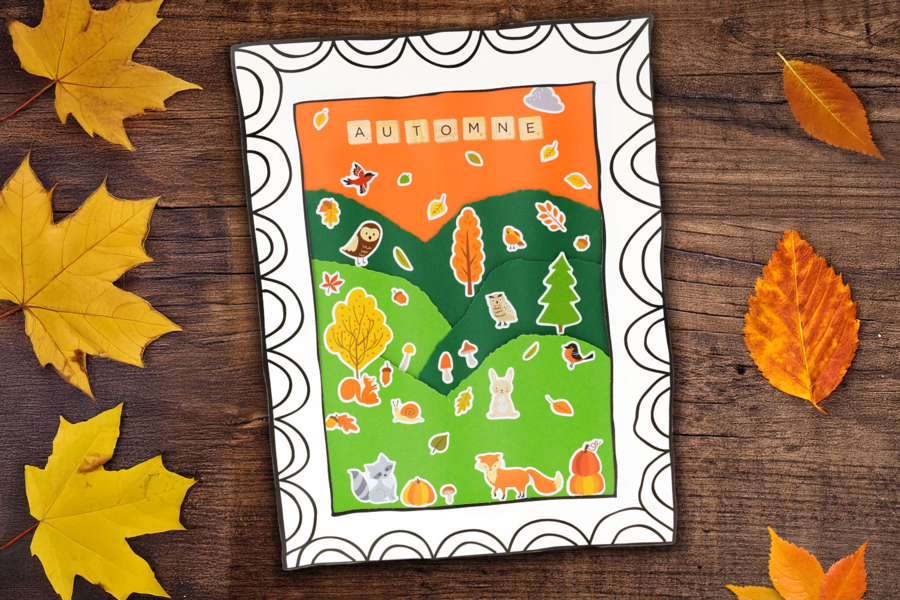 Tableau collage d'automne