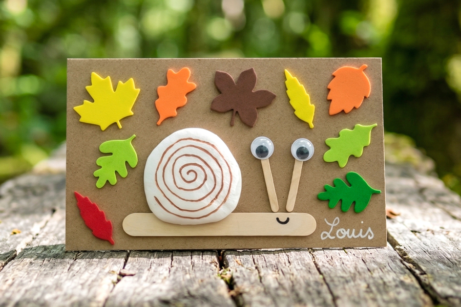 Escargot et feuilles d'automne