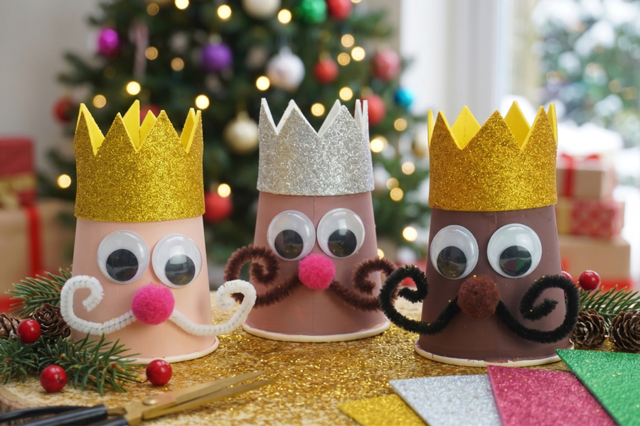 Rois mages avec des gobelets en carton