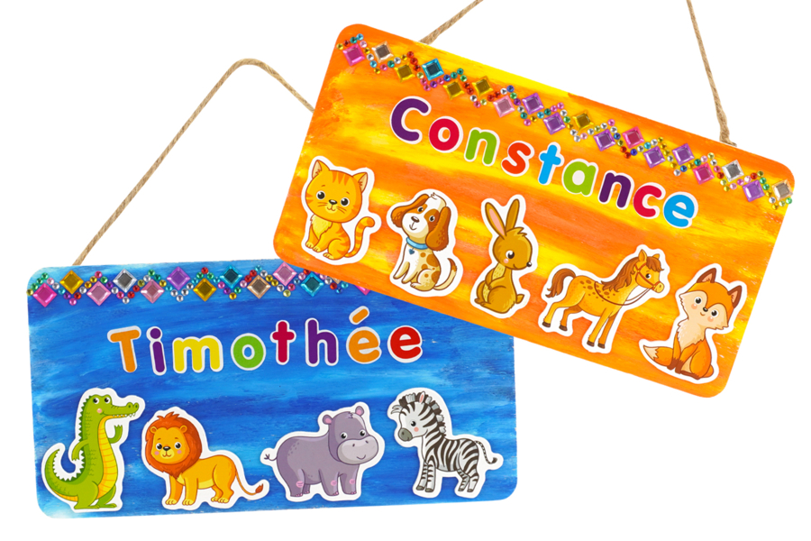 Plaque de porte personnalisée pour chambre d'enfant