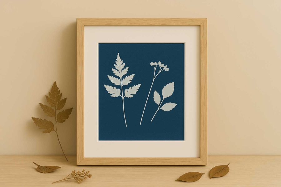 Nature morte en Cyanotype